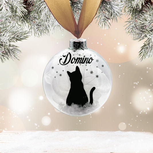 Cat Personalised Christmas Ornament | Custom Glass Xmas Bauble