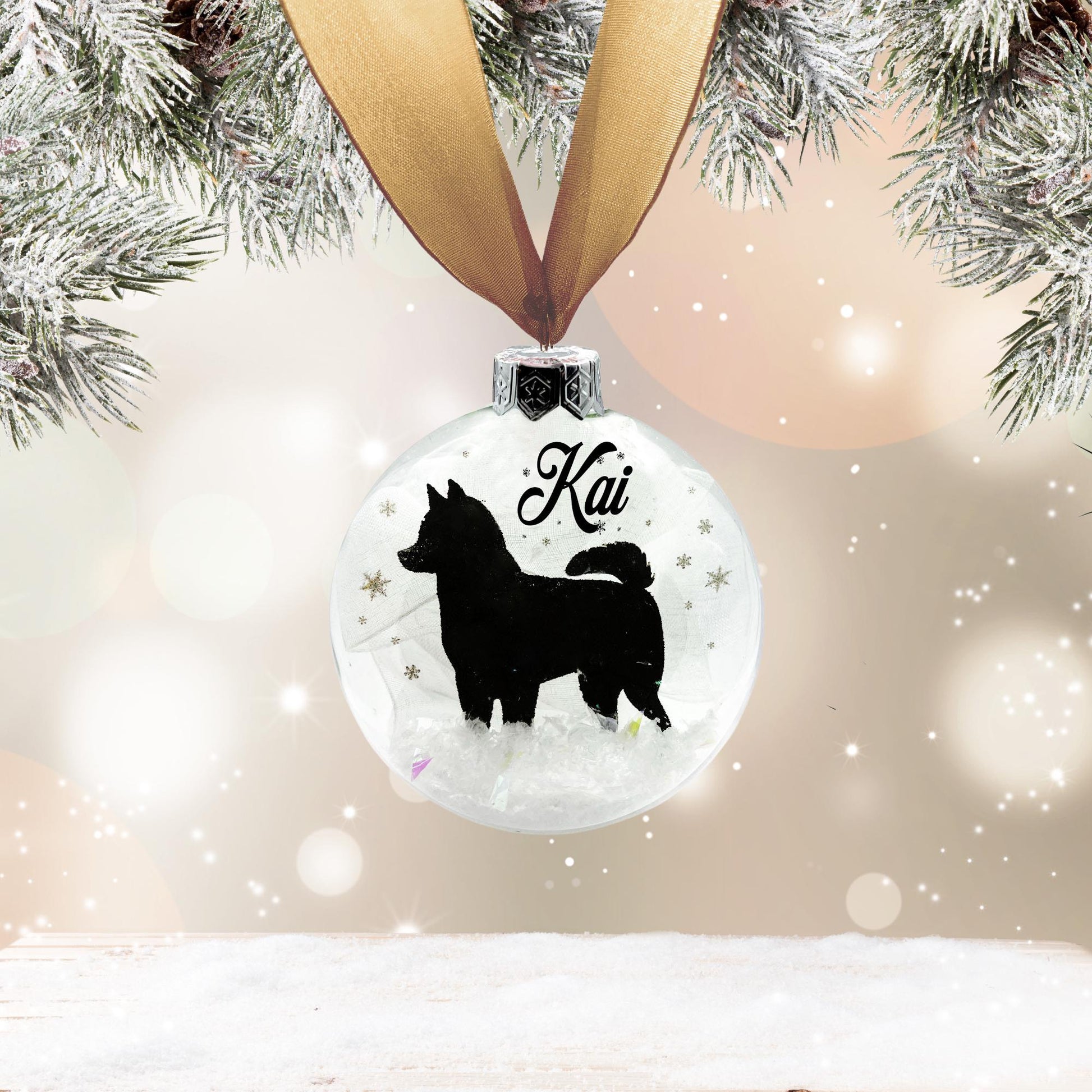 Husky, Akita Dog Personalised Ornament | Custom Glass Christmas Bauble