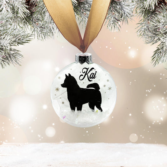 Husky, Akita Dog Personalised Ornament | Custom Glass Christmas Bauble