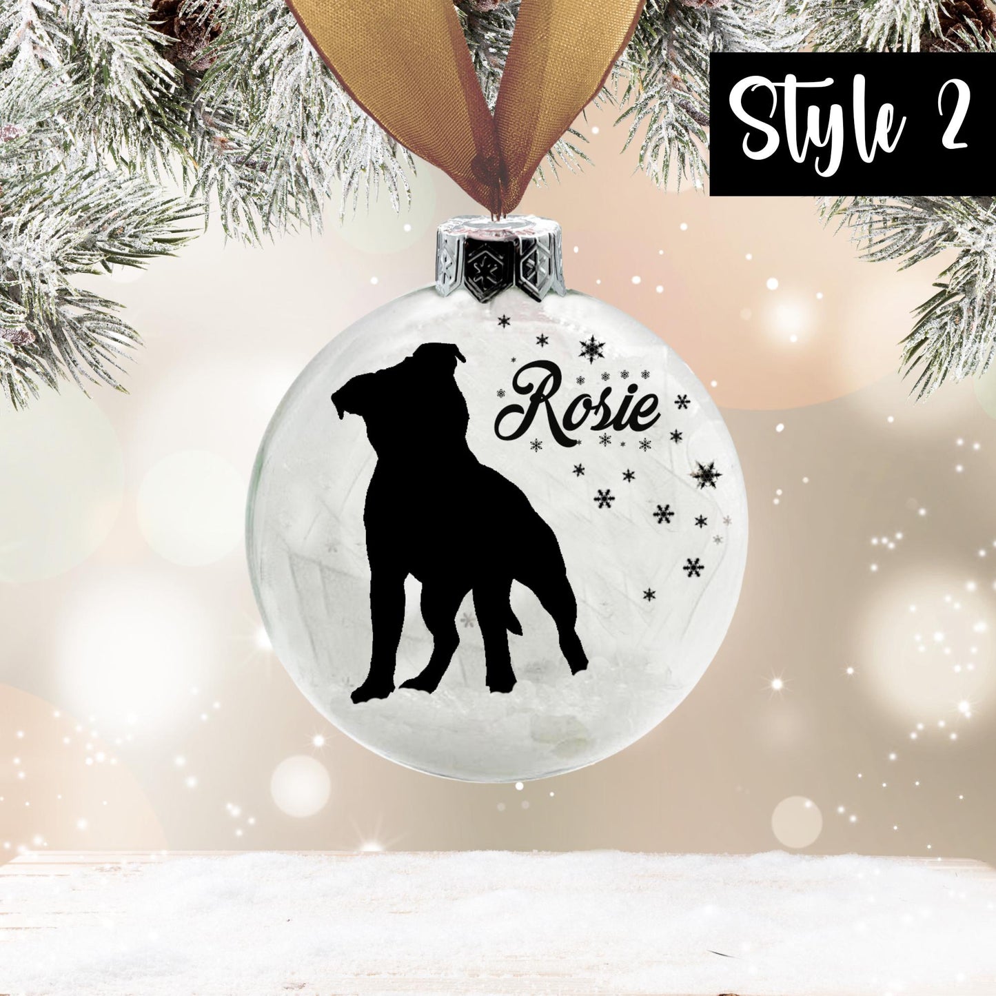 XL Bully / American Bully Dog Personalised Ornament | Custom Glass Christmas Bauble