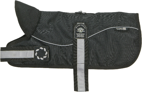 Reflective Black/Black Padded Harness Coat 8" (20cm) - 26" (66cm)